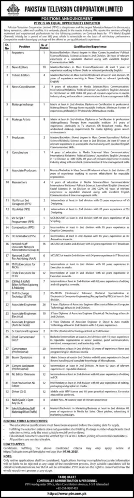 PTV Jobs 2025 Apply Online | Latest PTV Jobs Advertisement PTV Jobs 2025 Apply Online Advertisement Jobs NADRA