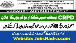 Council On Rights Of Persons With Disabilities CRPD Government of Punjab CORPD Jobs September 2025