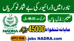 Latest NADRA Driver Jobs 2025 in Muzaffarabad and Gwadar Apply Online Advertisement