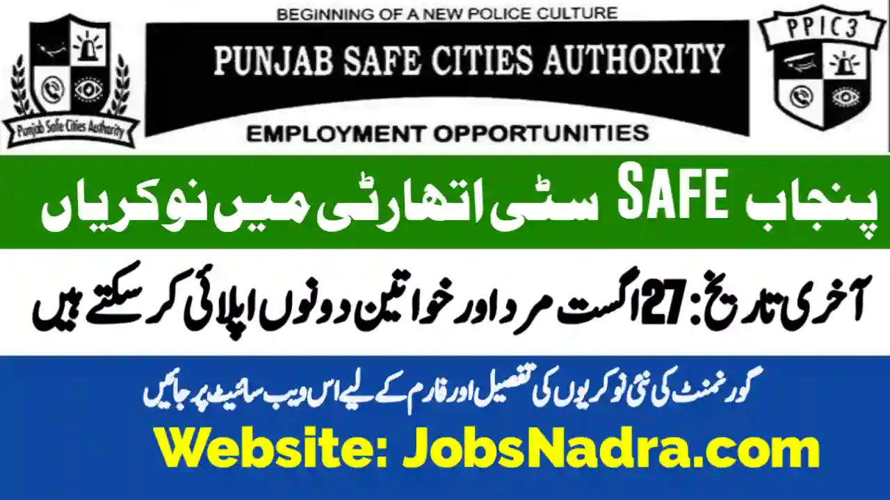 Punjab Safe City Authority Jobs 2025