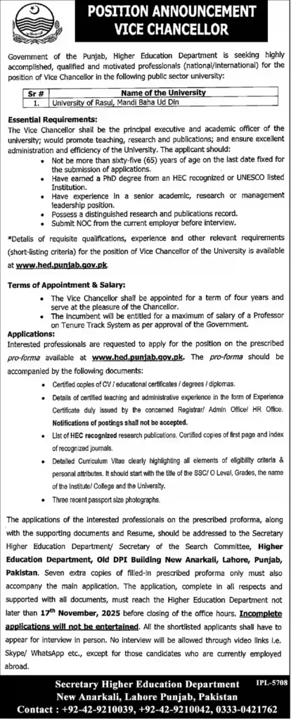 Punjab Higher Education Commission PHEC Jobs 2025 – Latest Vacancies and Application Guide