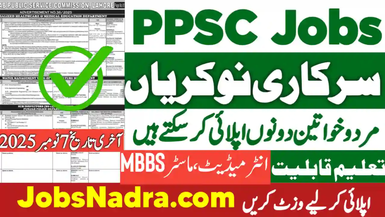 PPSC Jobs Advertisement 40 2025 Online Apply 2025 1 1 Jobs NADRA