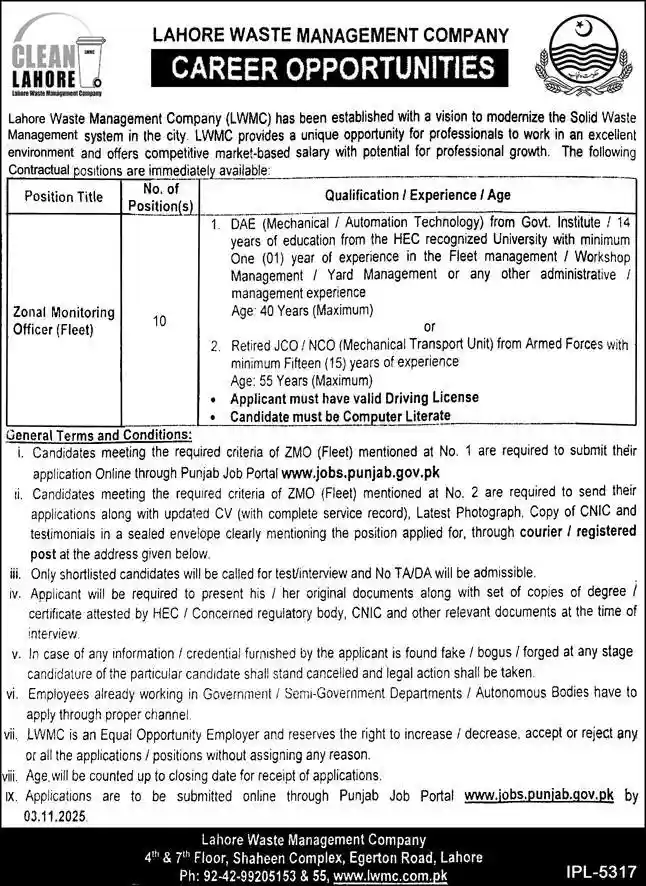LWMC Jobs October 2025
