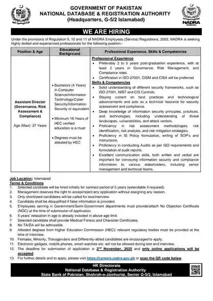 Nadra Jobs 2025 Latest Advertisement and Online Apply