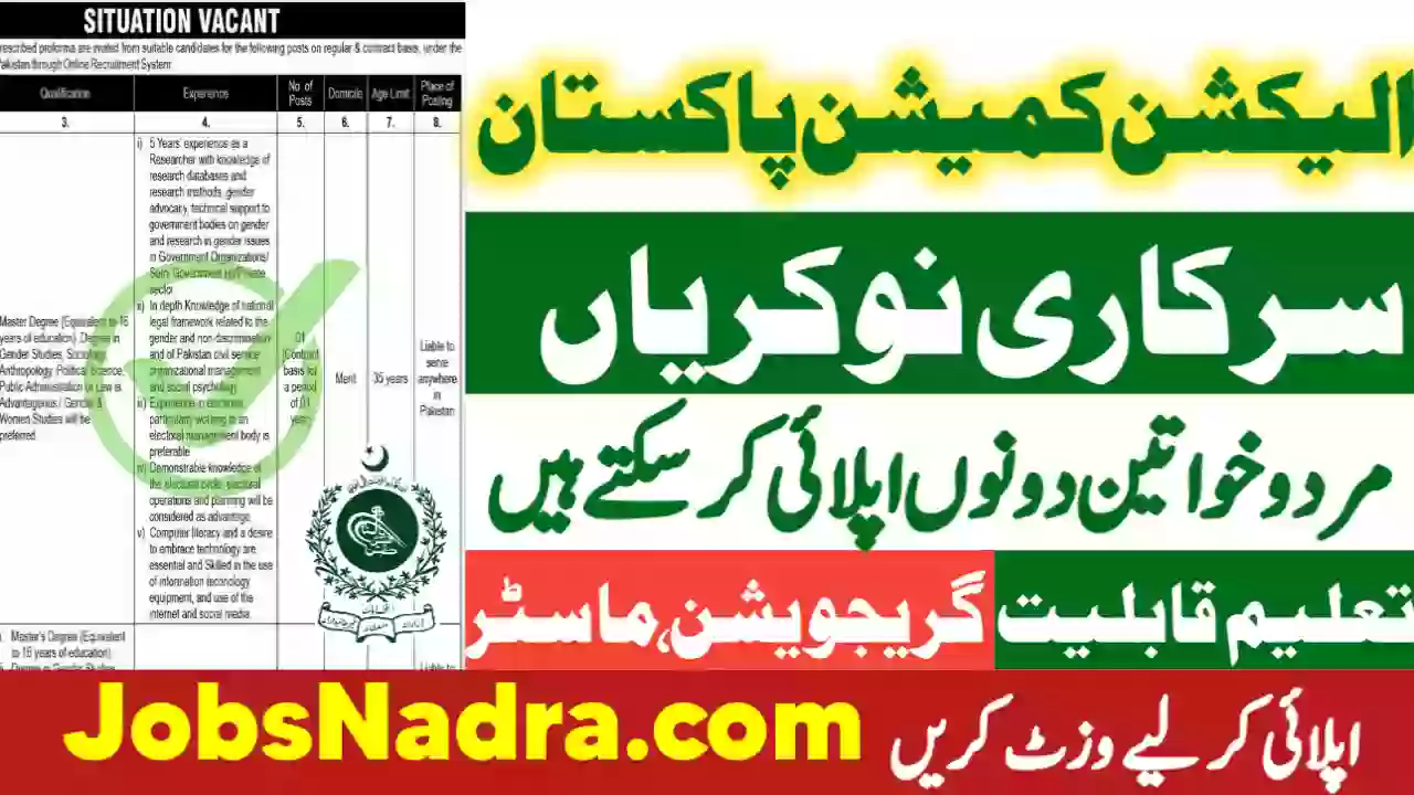 Election Commission of Pakistan ECP Jobs 2025 Jobs NADRA