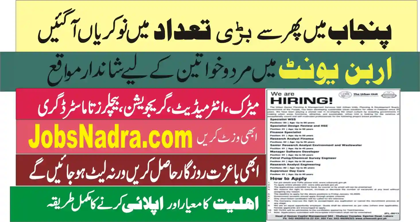 The Urban Unit Lahore Jobs 2026 – Apply Online (Latest Advertisement) The Urban Unit Jobs Lahore 2026 Apply Online